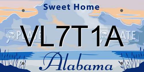 VL7T1A Alabama License Plate