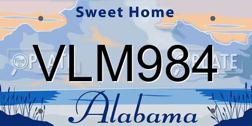 VLM984 Alabama License Plate