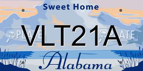 VLT21A Alabama License Plate