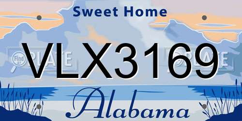 VLX3169 Alabama License Plate