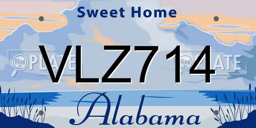 VLZ714 Alabama License Plate
