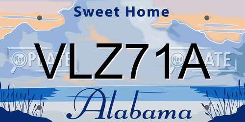 VLZ71A Alabama License Plate