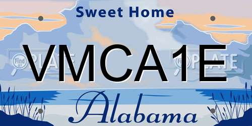 VMCA1E Alabama License Plate