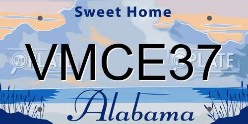 VMCE37 Alabama License Plate