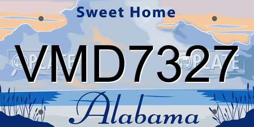 VMD7327 Alabama License Plate