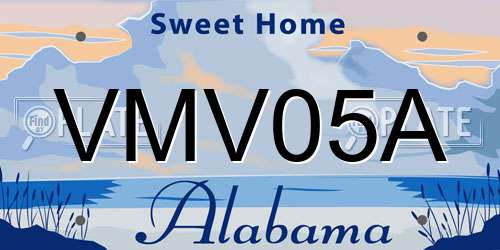 VMV05A Alabama License Plate