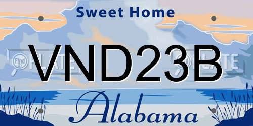 VND23B Alabama License Plate