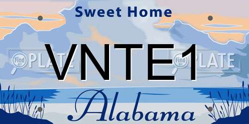 VNTE1 Alabama License Plate