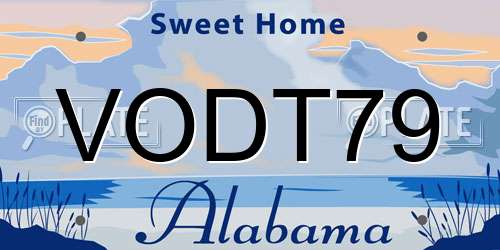 VODT79 Alabama License Plate