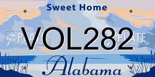 VOL282 Alabama License Plate