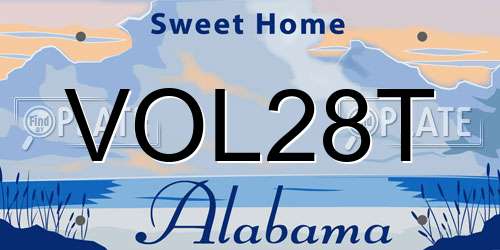 VOL28T Alabama License Plate