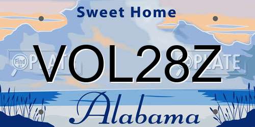 VOL28Z Alabama License Plate