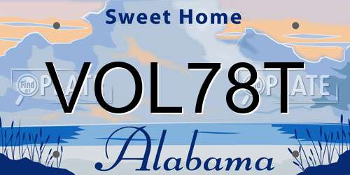 VOL78T Alabama License Plate