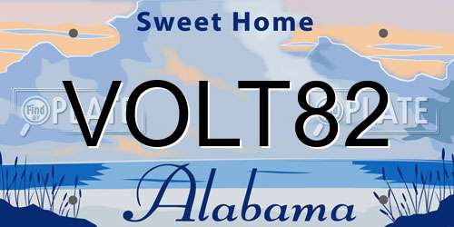 VOLT82 Alabama License Plate
