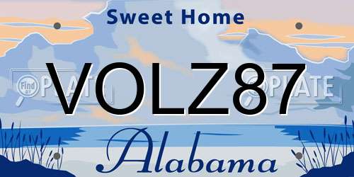 VOLZ87 Alabama License Plate