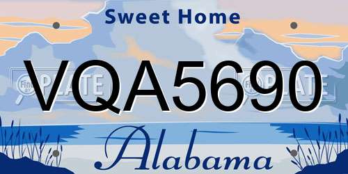 VQA5690 Alabama License Plate