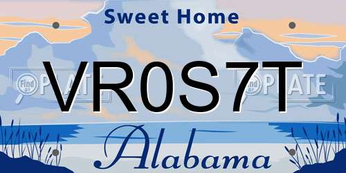 VR0S7T Alabama License Plate