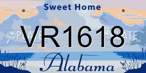 VR1618 Alabama License Plate