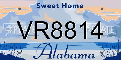 VR8814 Alabama License Plate