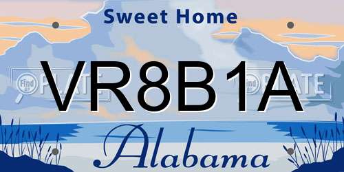 VR8B1A Alabama License Plate
