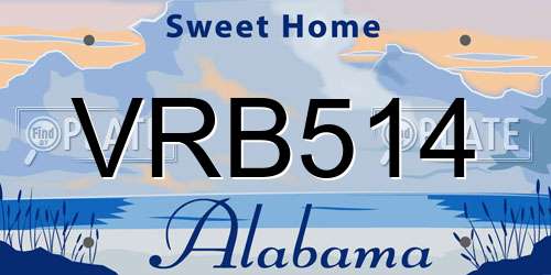 VRB514 Alabama License Plate