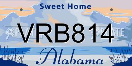 VRB814 Alabama License Plate