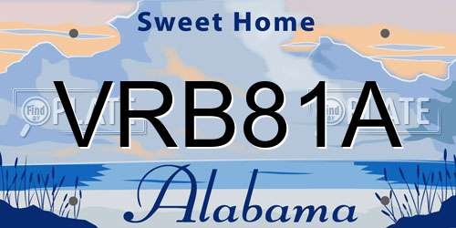 VRB81A Alabama License Plate