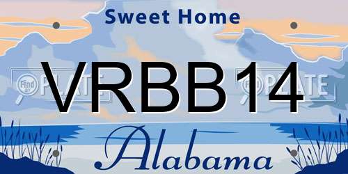 VRBB14 Alabama License Plate