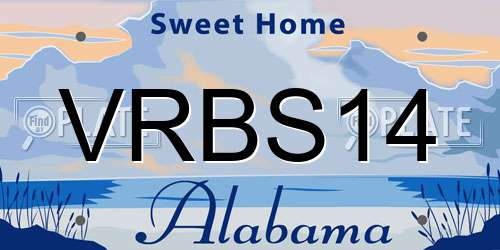 VRBS14 Alabama License Plate