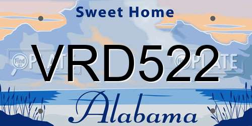 VRD522 Alabama License Plate