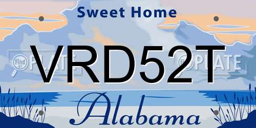 VRD52T Alabama License Plate