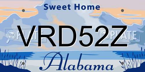 VRD52Z Alabama License Plate