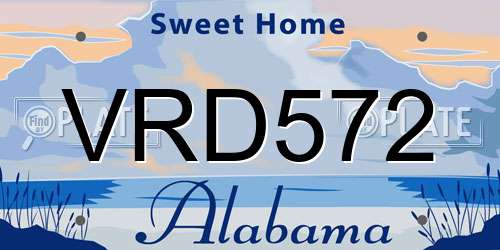 VRD572 Alabama License Plate