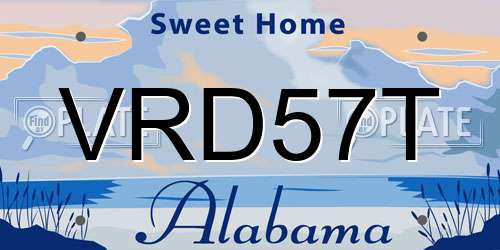 VRD57T Alabama License Plate