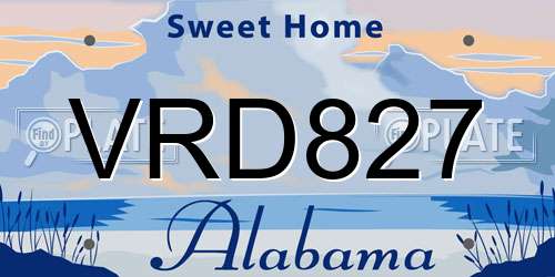 VRD827 Alabama License Plate