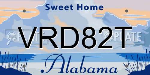 VRD82T Alabama License Plate