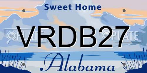 VRDB27 Alabama License Plate