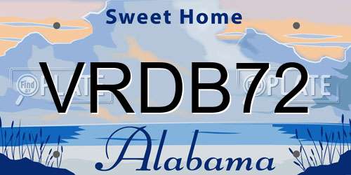 VRDB72 Alabama License Plate