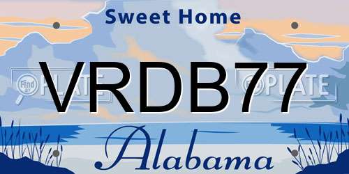 VRDB77 Alabama License Plate