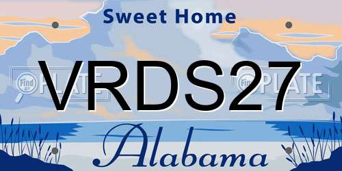 VRDS27 Alabama License Plate
