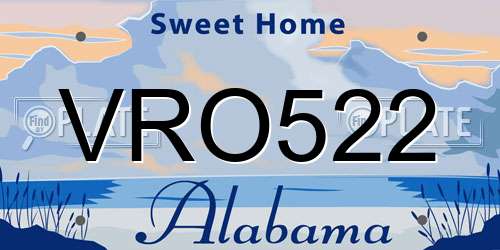 VRO522 Alabama License Plate