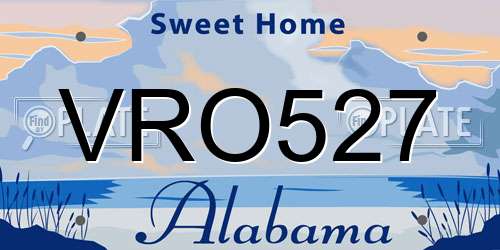 VRO527 Alabama License Plate