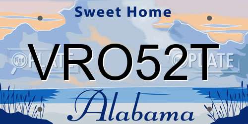 VRO52T Alabama License Plate
