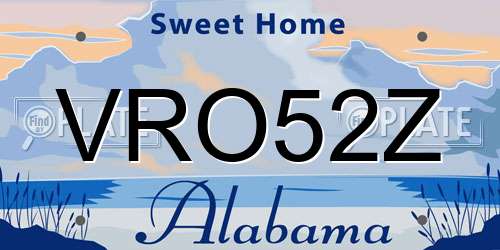 VRO52Z Alabama License Plate
