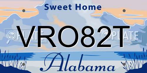 VRO82T Alabama License Plate