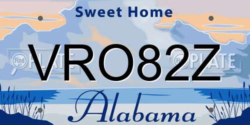 VRO82Z Alabama License Plate