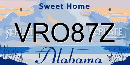 VRO87Z Alabama License Plate