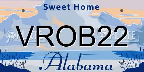 VROB22 Alabama License Plate