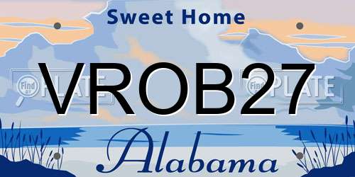 VROB27 Alabama License Plate