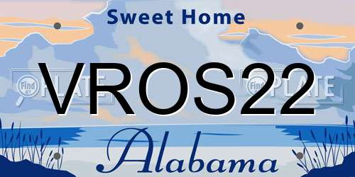 VROS22 Alabama License Plate